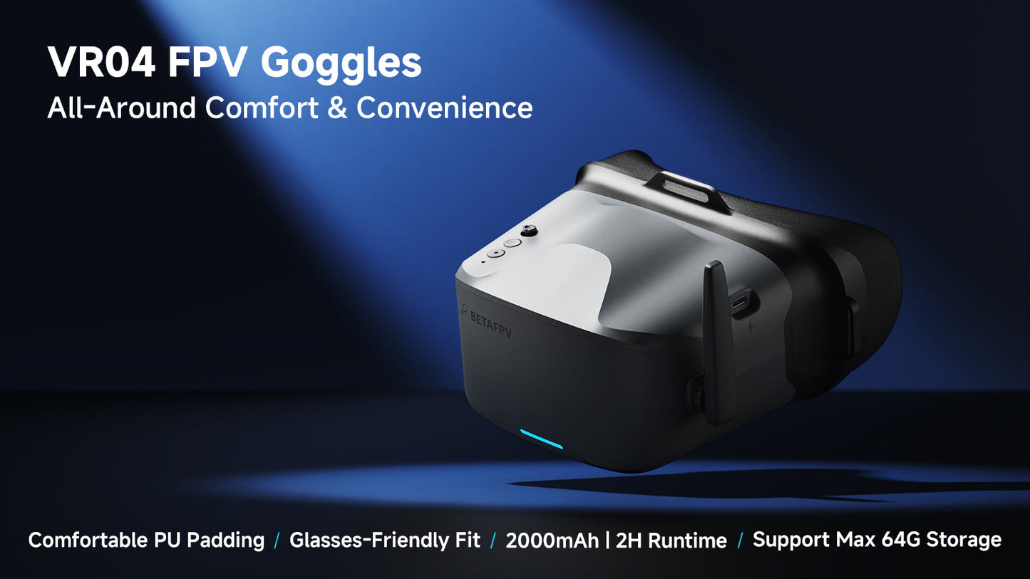 BetaFPV VR04 FPV Goggles with DVR (48CH, 5.8GHz)
