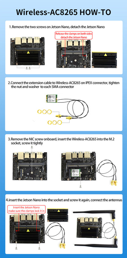 AC8265 Wireless ac module for Jetson Nano, WiFi / Bluetooth