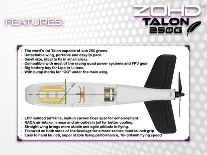 ZOHD Talon 250g 620mm FPV Airplane