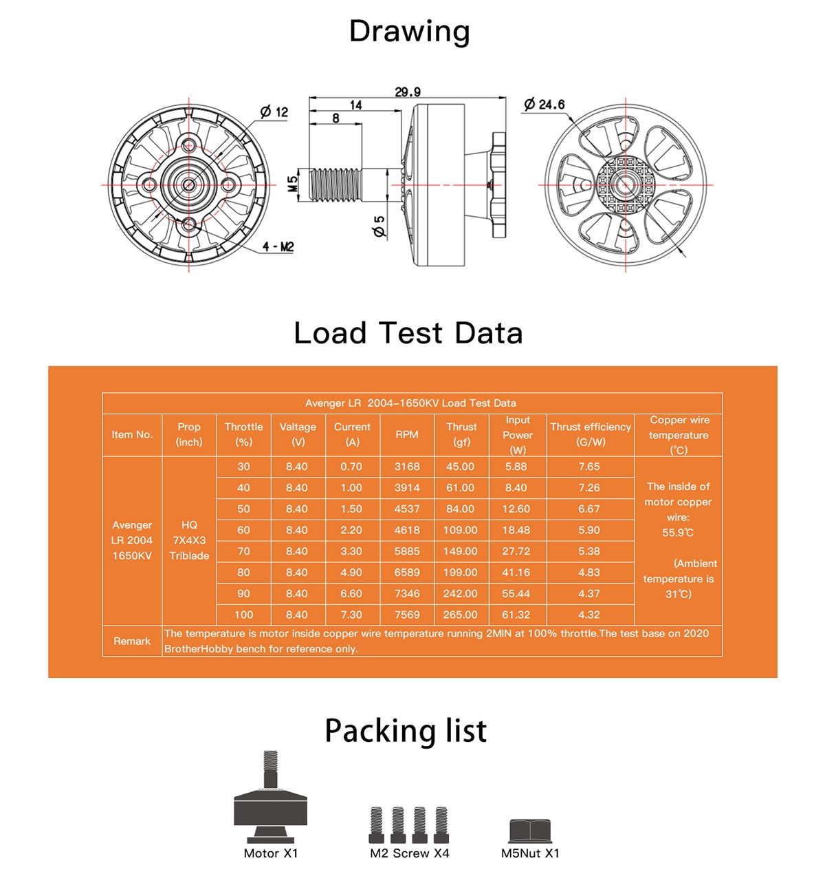 BrotherHobby Avenger LR 2004 1650kv Motor