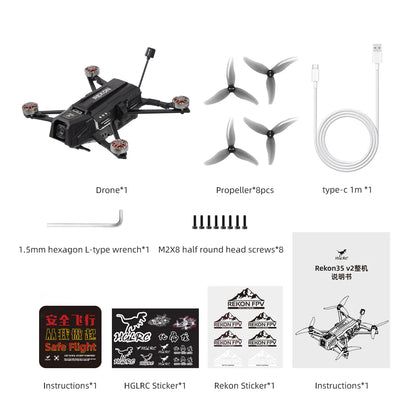 HGLRC Rekon35 v2 WTFPV Long-Range FPV Drone (ELRS 2.4G) (No VTX/Camera)