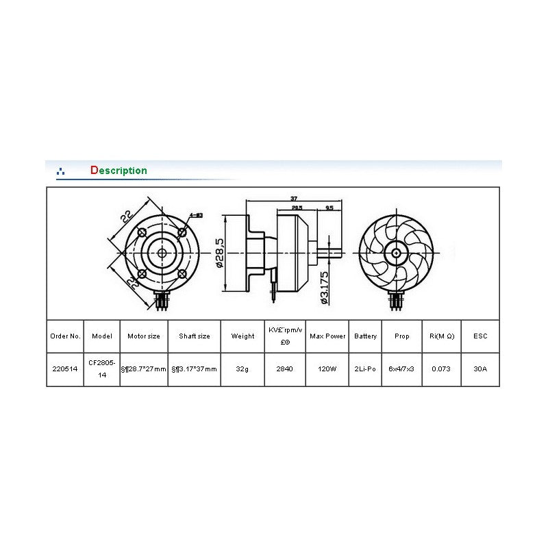CF2805-14 2840KV Brushless Motor [SL4]