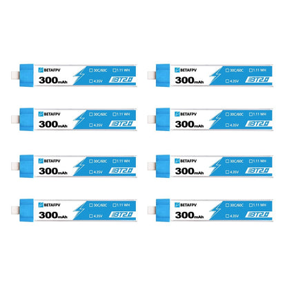 BetaFPV BT2.0 300mAh 1S 30C Battery (pack of 8)