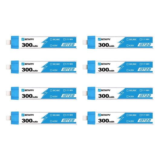 BetaFPV BT2.0 300mAh 1S 30C Battery (pack of 8)
