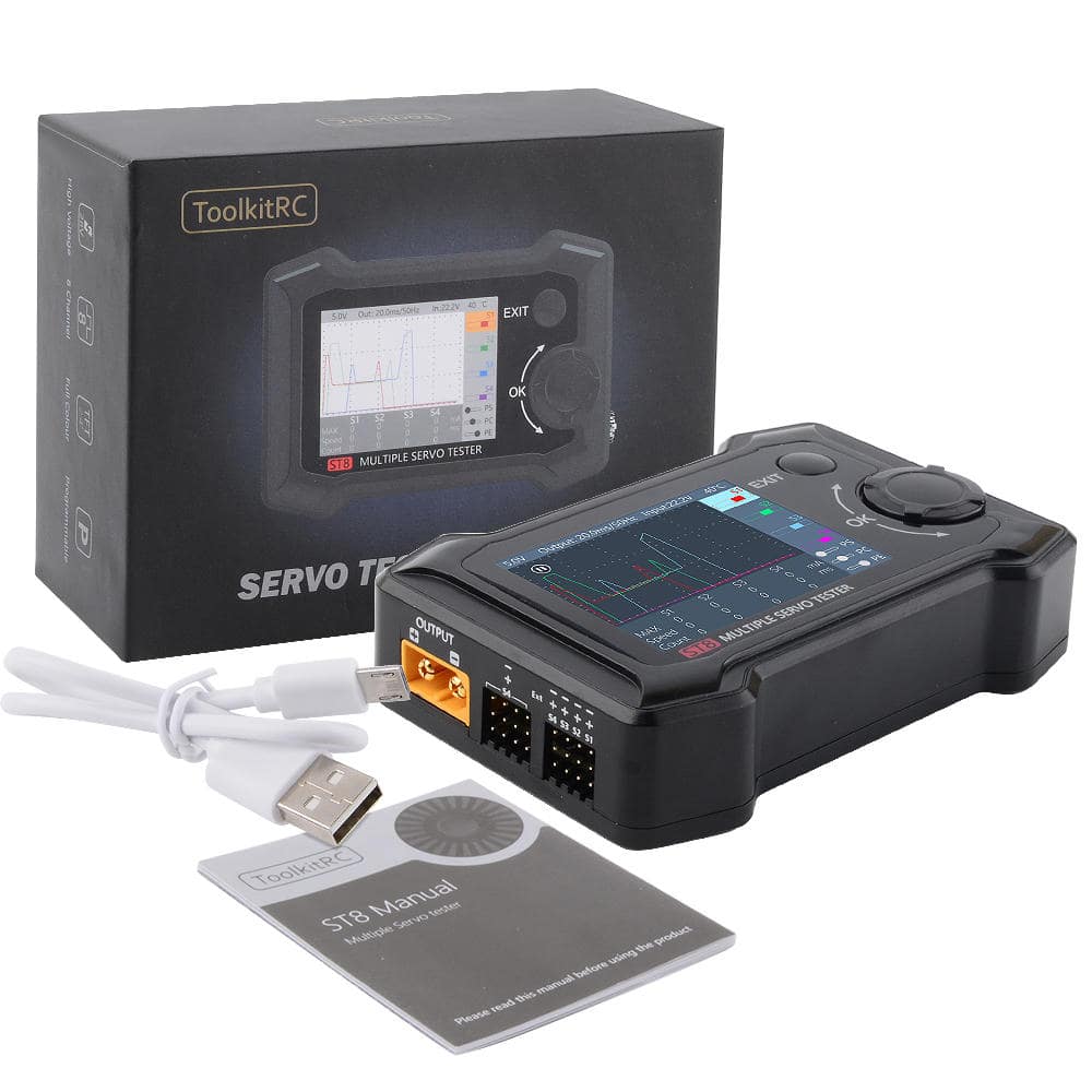 ToolKitRC - ST8 Advanced Servo tester 2.4" TFT 7-28v Sbus PPM 500-2500us