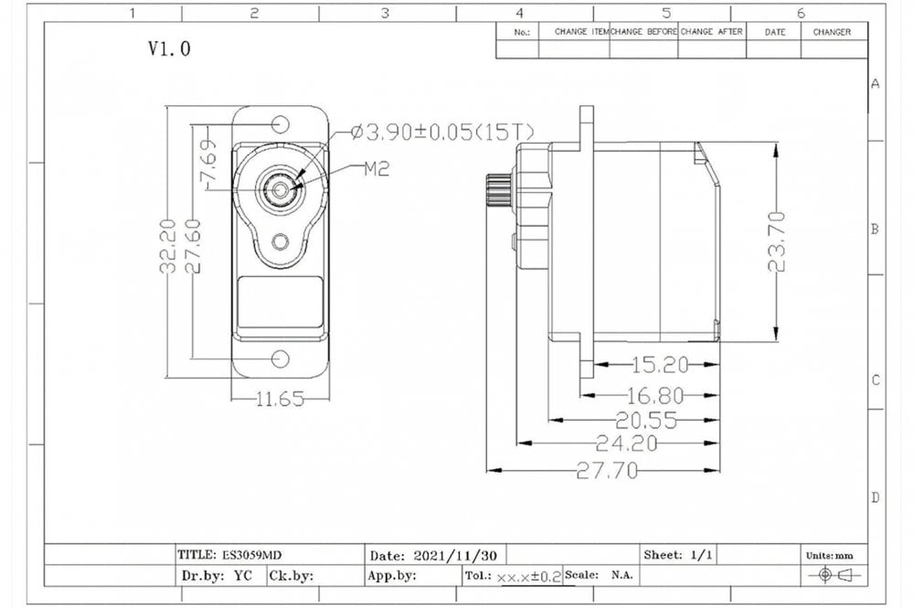 EMAX ES3059MD 12g Digital Metal Gear Servo | High-Precision PWM Actuator
