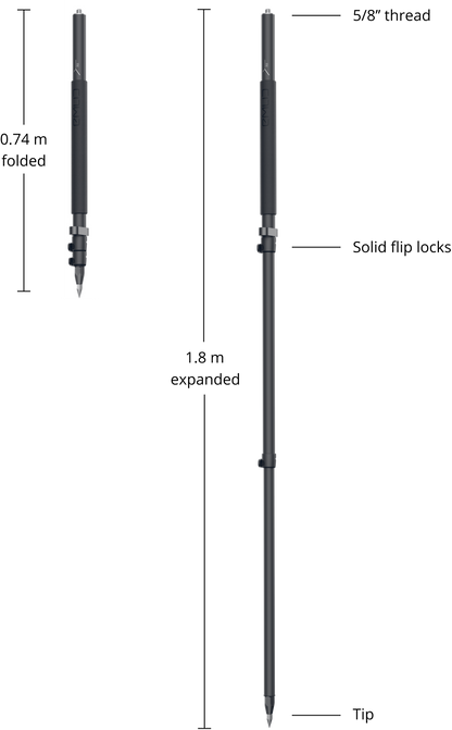 Emlid Reach Survey Pole w/ Smartphone Mount