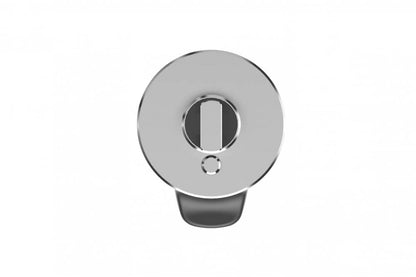 Chrome door handle on a white background