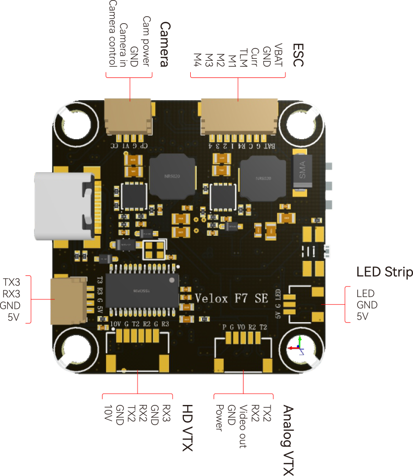 T-Motor Velox F7 SE+V70A SE 8S Flight Stack