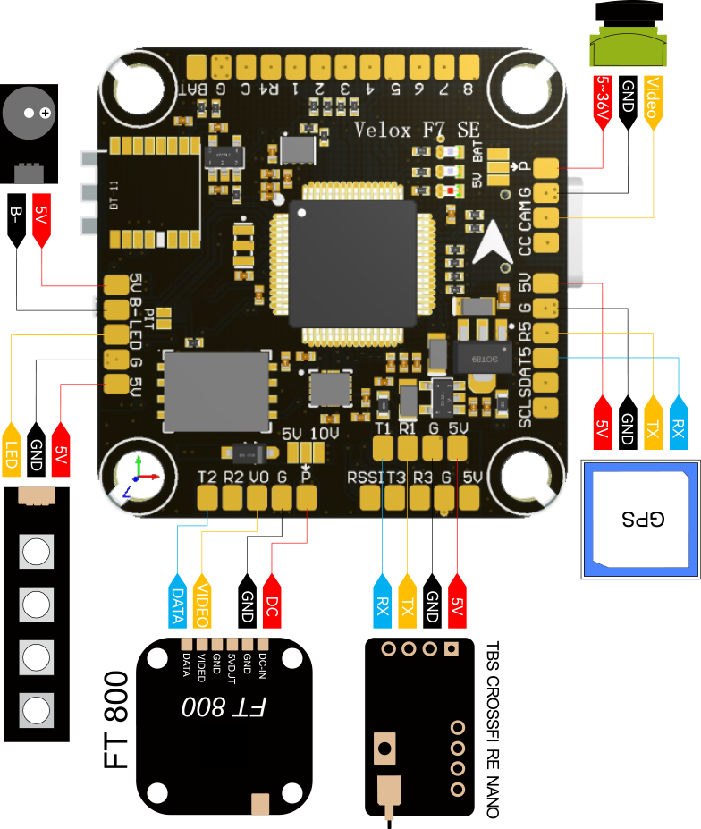 T-Motor Velox F7 SE+V70A SE 8S Flight Stack
