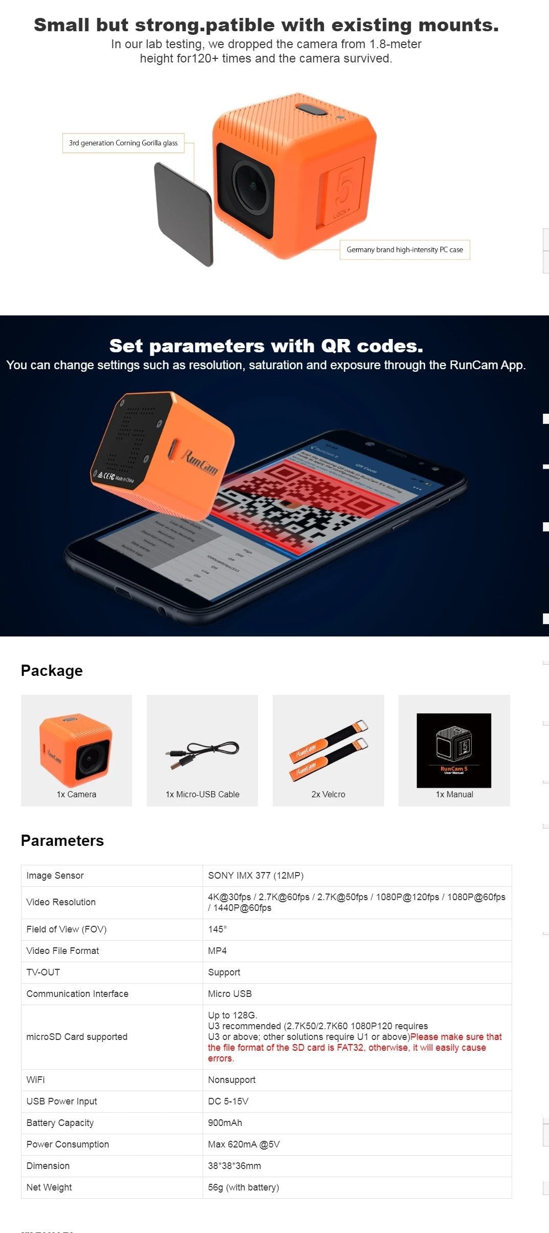 Runcam 5 Orange 4K Box Action Camera