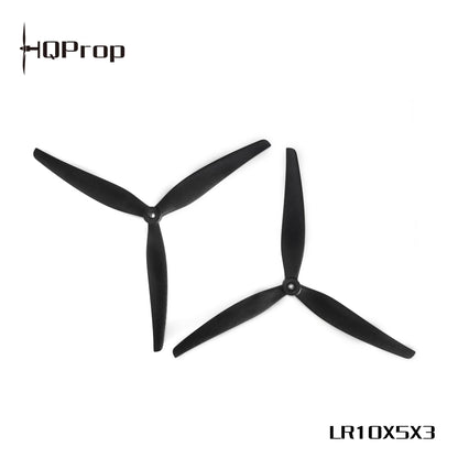 HQProp LR10X5X3 (1CW+1CCW) Noir-Nylon renforcé de fibre de verre