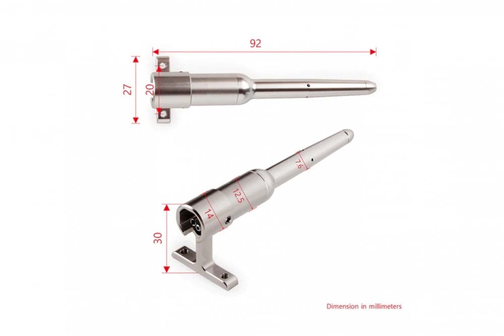 Sonde Pitot en aluminium PT60 pour capteurs de vitesse anémométriques - Montage sur fuselage