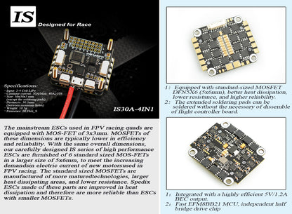 Spedix IS30 30A 4in1 ESC BLheli_S Dshot600 (30x30mm)
