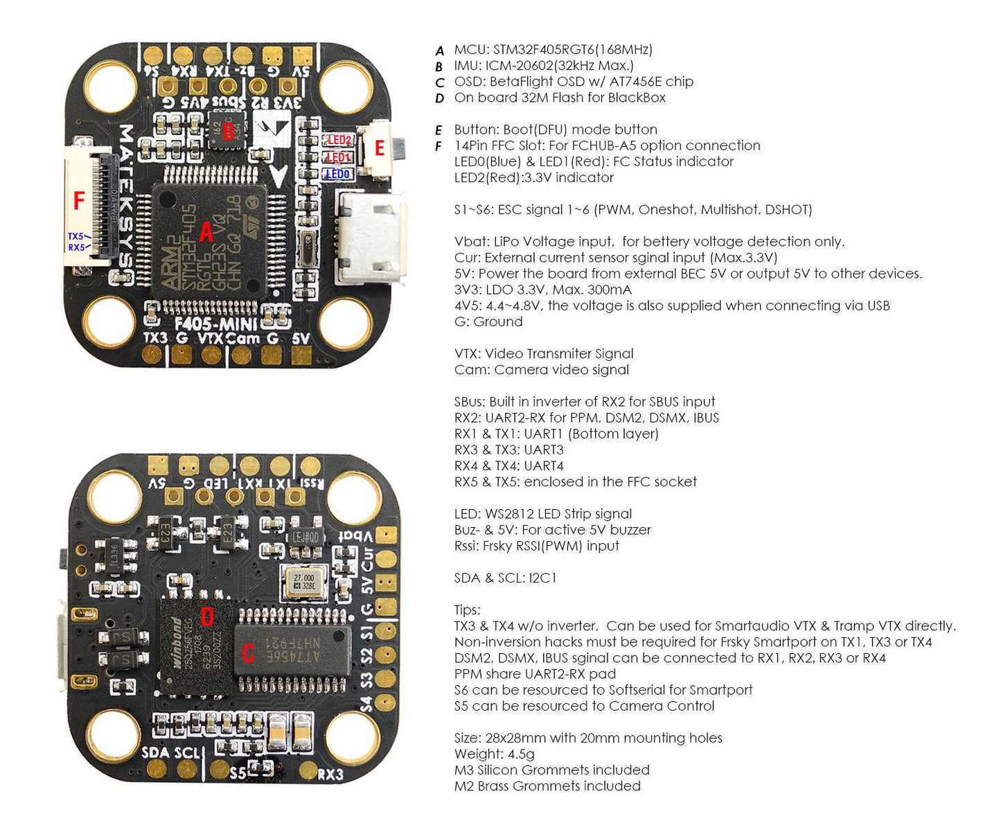 Matek F405-Mini BetaFlight Flight Controller