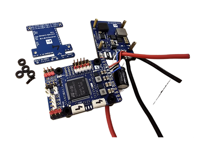 Detailed view of the exact soldered Matek H743-WING V3 bargain-bin unit on a transparent background