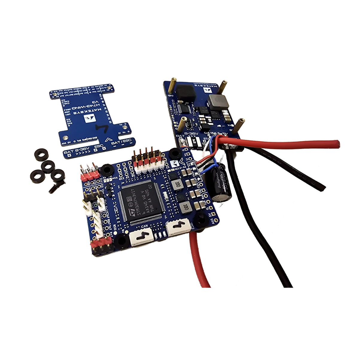 Exact Matek H743-WING V3 bargain-bin unit isolated on a transparent background