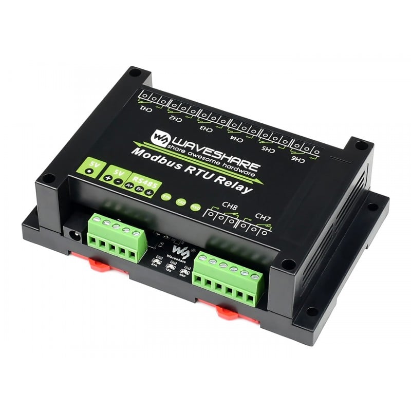 Industrial Modbus RTU 8-ch Relay Module, RS485 Bus
