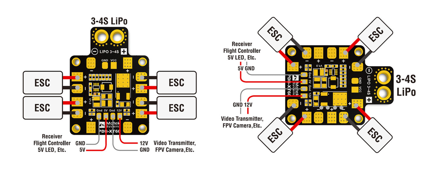 Matek PDB-XT60 w/ BEC 5V & 12V