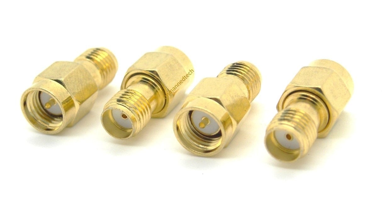 SMA female to male plug adapter (Pack of 4)