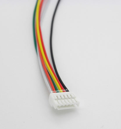 6 pin male JST GH1.25 connectors 20cm (Pixhack cables) - Pack of 5