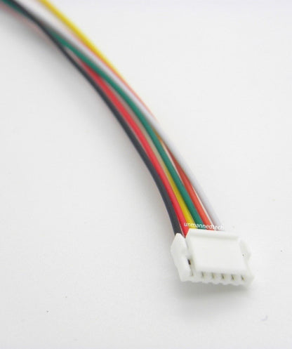 6 pin male JST GH1.25 connectors 20cm (Pixhack cables) - Pack of 5