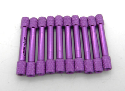 M3x35 Coloured Knurled Aluminium Standoffs (Pack of 10)