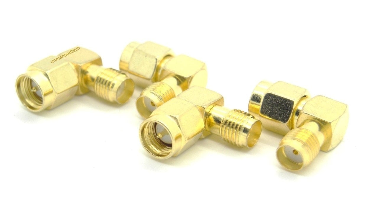90 degree SMA female to male plug adapter (Pack of 4)