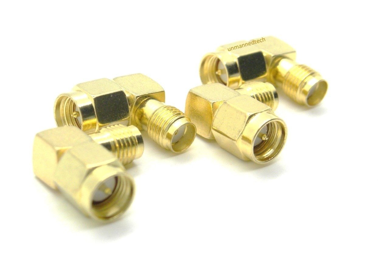 90 degree SMA female to male plug adapter (Pack of 4)