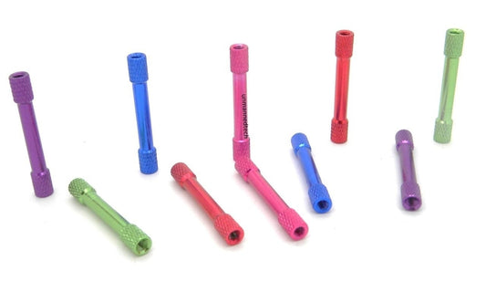 M3x35 Coloured Knurled Aluminium Standoffs (Pack of 10)