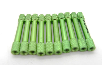 M3x35 Coloured Knurled Aluminium Standoffs (Pack of 10)