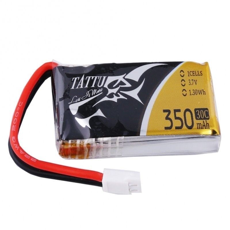 Tattu 350mAh 3.7V 30C 1S1P Lipo Battery Pack with Molex Plug (Pack of 6)