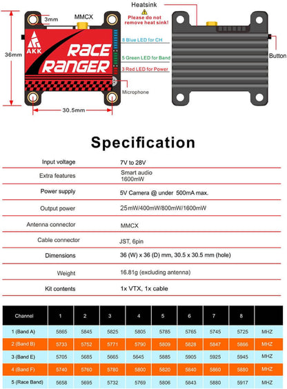 AKK Race Ranger Analog Long Range VTX