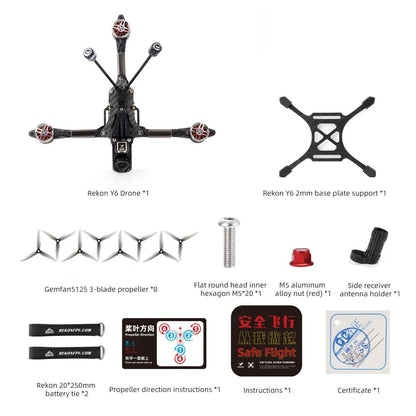 HGLRC Rekon Y6 5 Inch 6S Long Range FPV Drone (Analog / O3 / Moonlight)