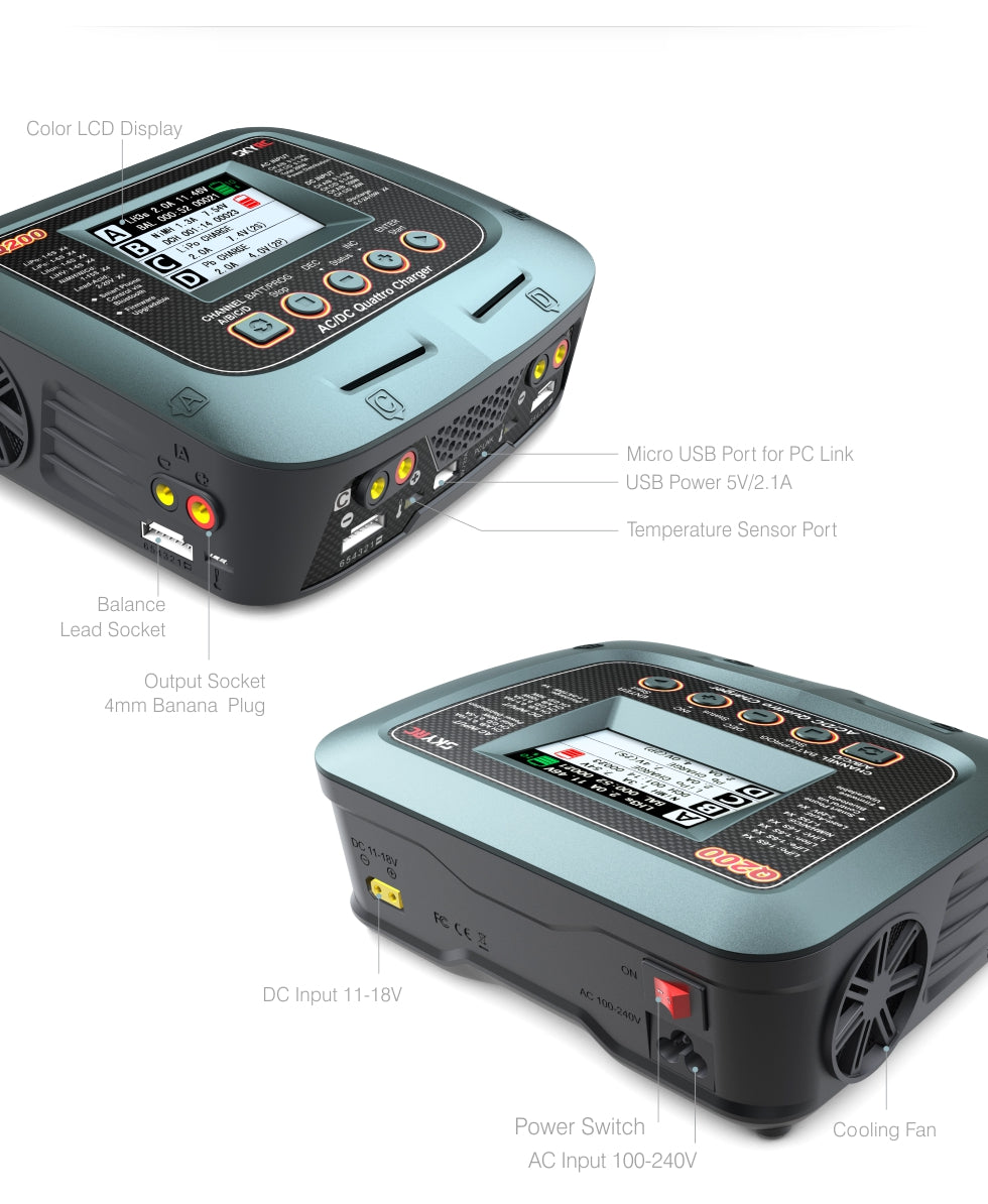SkyRC Q200 AC/ DC Quattro Balance Charger / Discharger