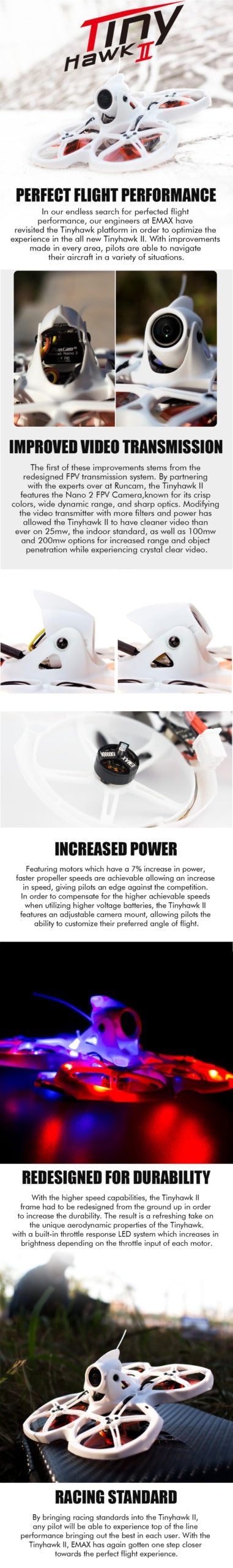EMAX TinyHawk II Micro Brushless FPV Drone (RTF Bundle)