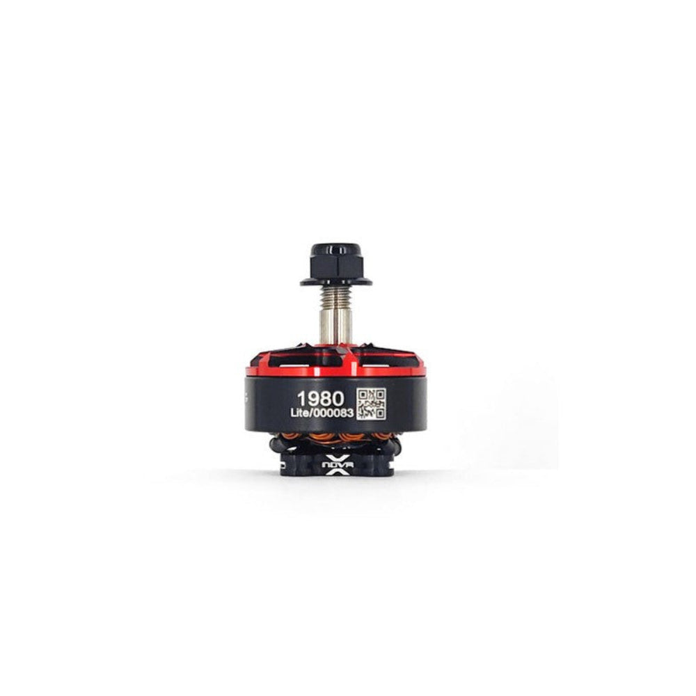 Black and red motor with visible branding on a white background